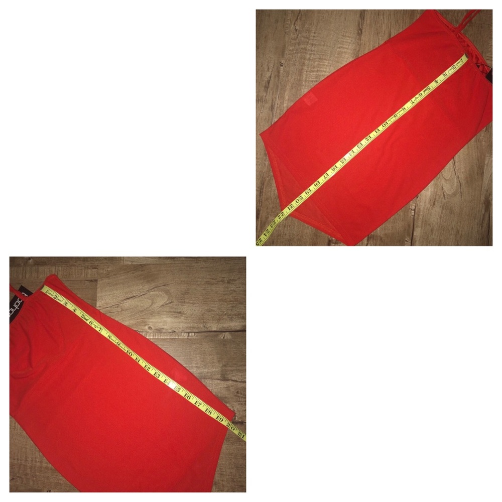 Boohoo Orange V-hem Bodycon Mini Dress NWT - Picture 8 of 8